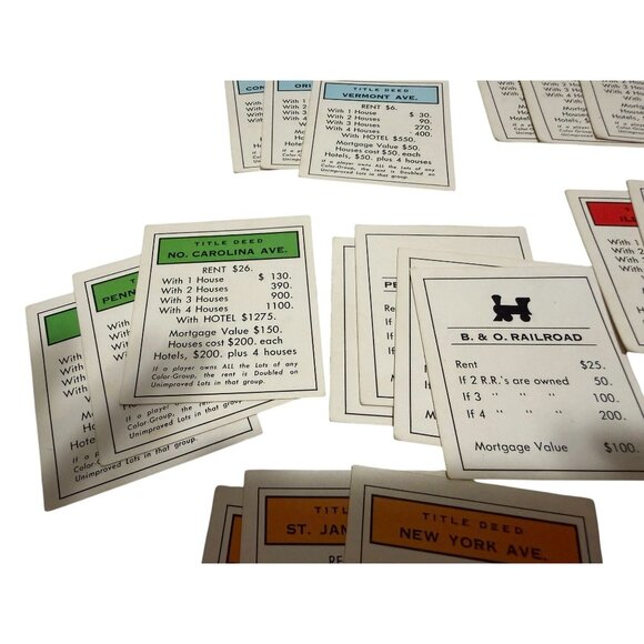 Monopoly Game Title Deed Community Chest Card Set Replacement Pieces Complete - Picture 4 of 10